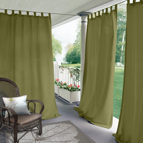 Rose Outdoor Curtains, Waterproof Thermal Insulated Blackout, Tab Top 1 Panel
