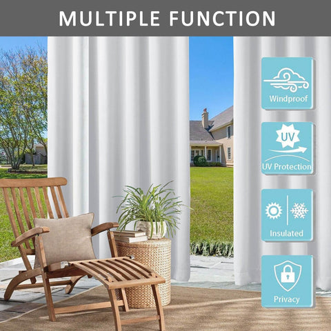 Rose Outdoor Curtains Waterproof Thermal Insulated Blackout Grommets At The Top and Bottom - Cololeaf -- Beige