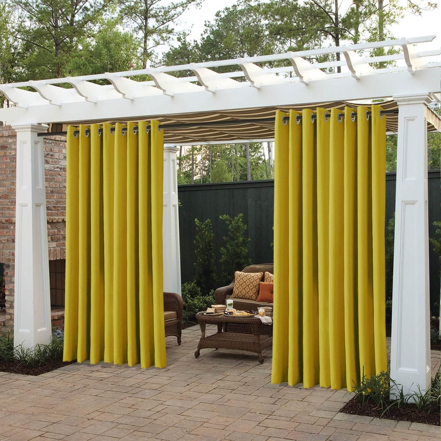 Rose Extra Wide Outdoor Curtains Waterproof Thermal Insulated Blackout Top Grommet - Cololeaf -- Beige