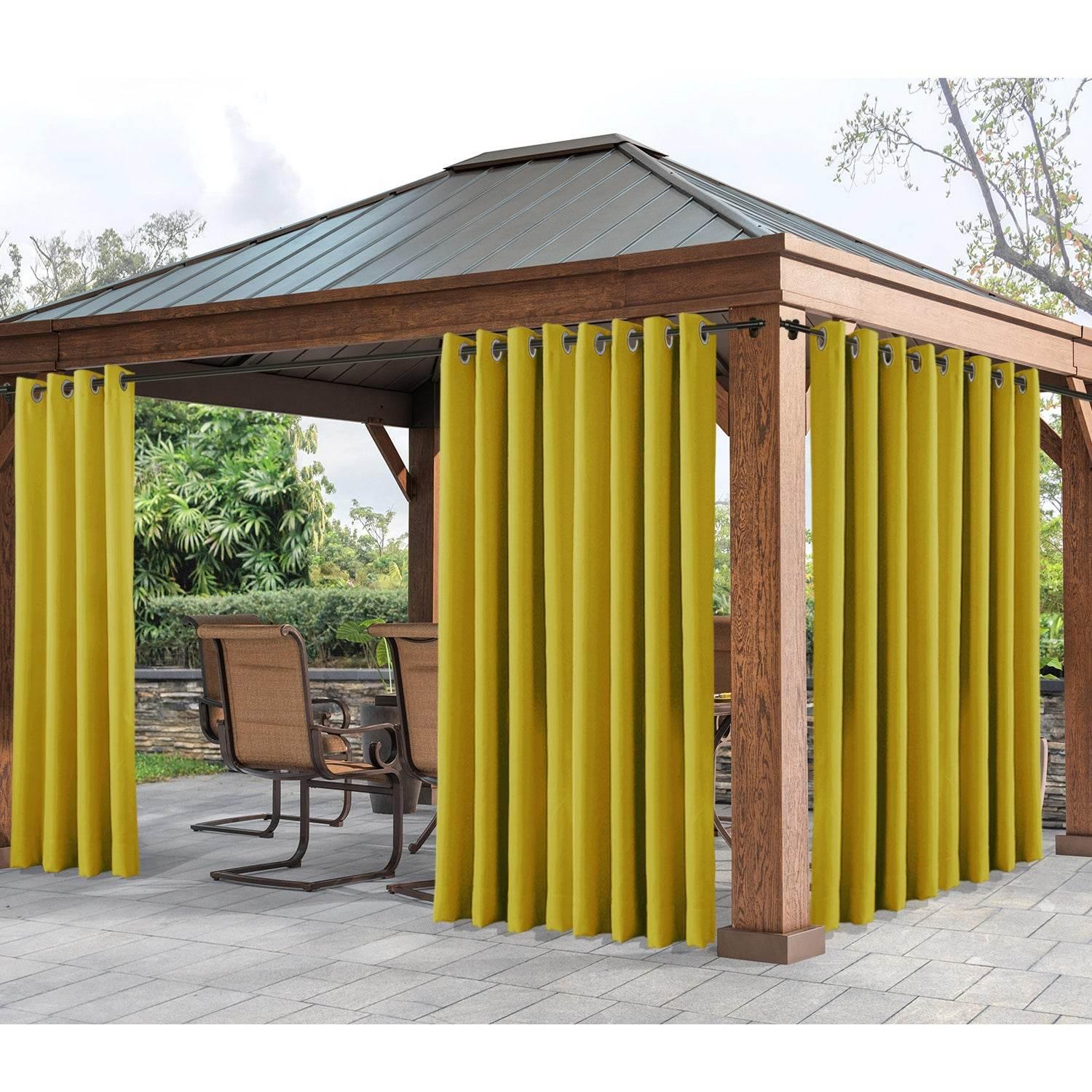 Rose Extra Wide Outdoor Curtains Waterproof Thermal Insulated Blackout Top Grommet - Cololeaf -- Beige