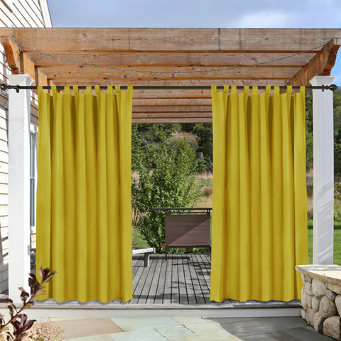 Rose Outdoor Curtains, Waterproof Thermal Insulated Blackout, Tab Top Velcro Detachable 1 Panel