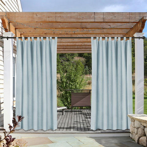 Rose Outdoor Curtains, Waterproof Thermal Insulated Blackout, Tab Top Velcro Detachable 1 Panel
