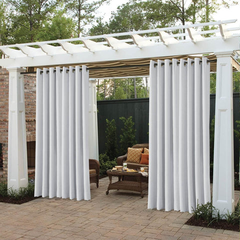Rose Extra Wide Outdoor Curtains Waterproof Thermal Insulated Blackout Top Grommet - Cololeaf -- Beige