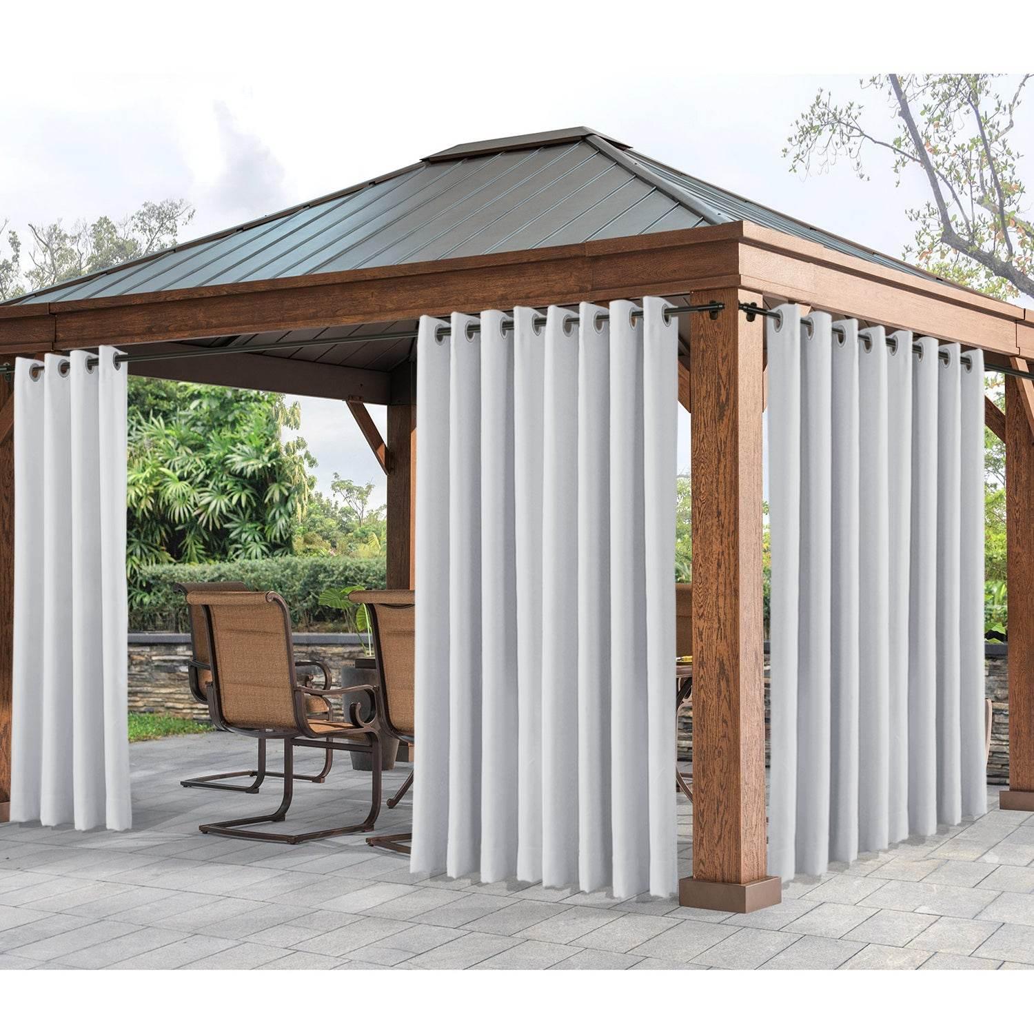 Rose Extra Wide Outdoor Curtains Waterproof Thermal Insulated Blackout Top Grommet - Cololeaf -- Beige