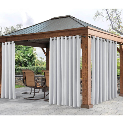 Rose Extra Wide Outdoor Curtains Waterproof Thermal Insulated Blackout Top Grommet - Cololeaf -- Beige