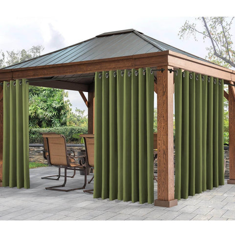 Rose Extra Wide Outdoor Curtains Waterproof Thermal Insulated Blackout Top Grommet - Cololeaf -- Beige