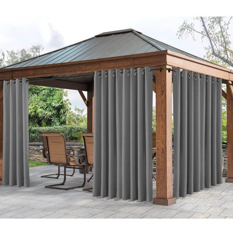 Rose Extra Wide Outdoor Curtains Waterproof Thermal Insulated Blackout Top Grommet - Cololeaf -- Beige