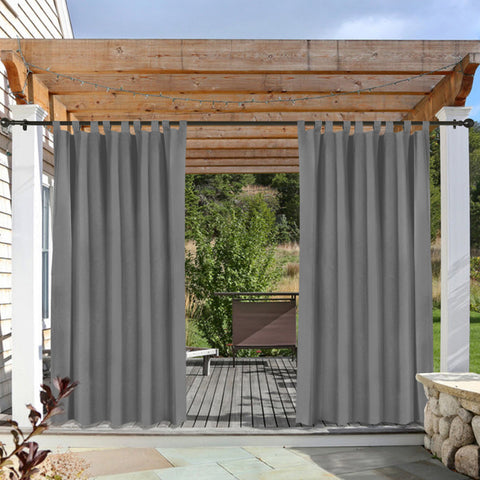 Rose Outdoor Curtains, Waterproof Thermal Insulated Blackout, Tab Top Velcro Detachable 1 Panel