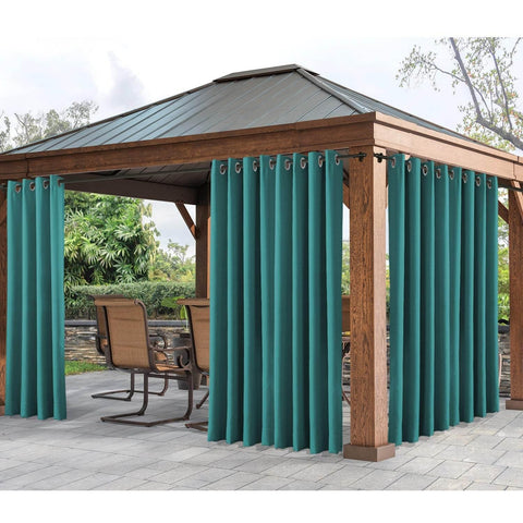 Rose Extra Wide Outdoor Curtains Waterproof Thermal Insulated Blackout Top Grommet - Cololeaf -- Beige