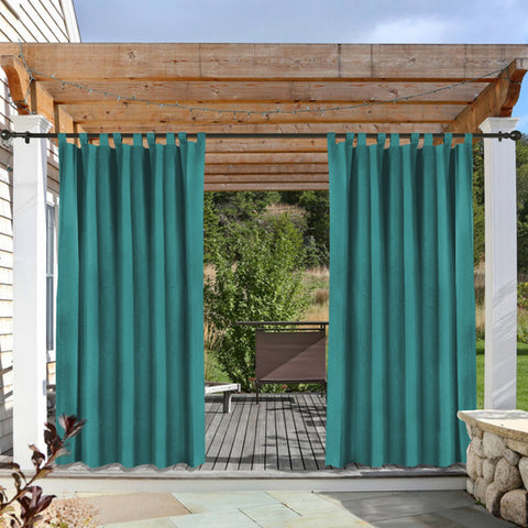 Rose Outdoor Curtains, Waterproof Thermal Insulated Blackout, Tab Top Velcro Detachable 1 Panel