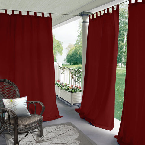 Rose Outdoor Curtains, Waterproof Thermal Insulated Blackout, Tab Top 1 Panel