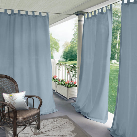 Rose Outdoor Curtains, Waterproof Thermal Insulated Blackout, Tab Top 1 Panel