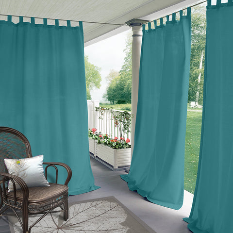 Rose Outdoor Curtains, Waterproof Thermal Insulated Blackout, Tab Top 1 Panel