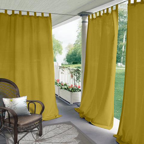 Rose Outdoor Curtains, Waterproof Thermal Insulated Blackout, Tab Top 1 Panel