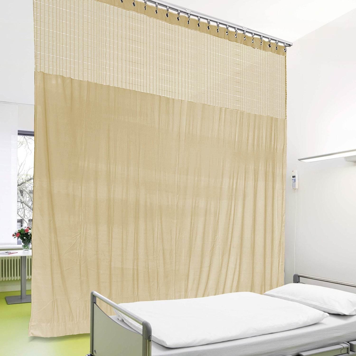 Medical Privacy Curtains Breathable Fabric Grommet for Hospital & Clinic NFPA-701 - Cololeaf -- T19 White