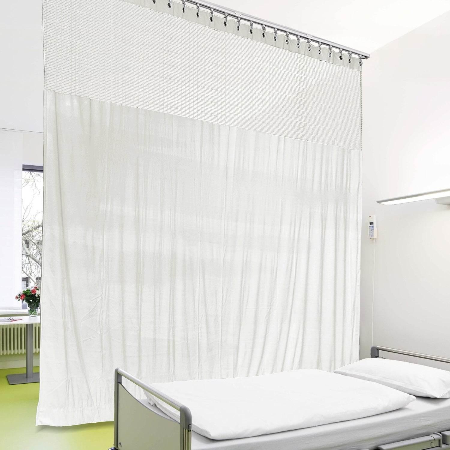 Medical Privacy Curtains Breathable Fabric Grommet for Hospital & Clinic NFPA-701 - Cololeaf -- T19 White