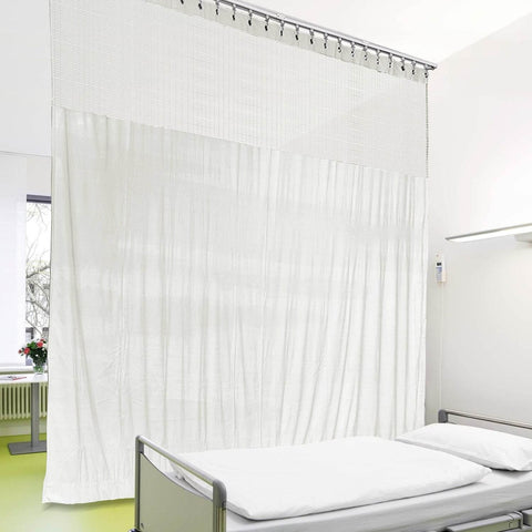 Medical Privacy Curtains Breathable Fabric Grommet for Hospital & Clinic NFPA-701 - Cololeaf -- T19 White